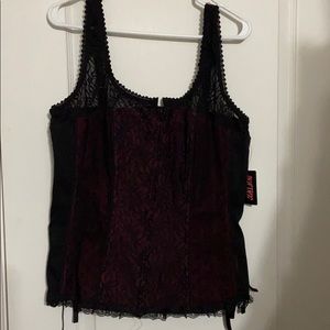 Hot Topic Burgundy black corset XXL NWT